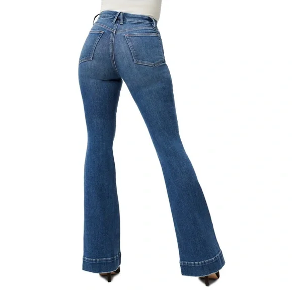 Good American Good Legs Flare Jeans Blue843 8 - Picture 8 of 14